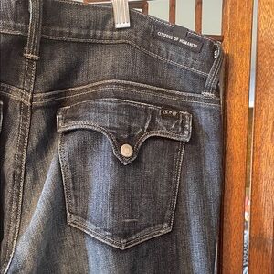 Citizens Of Humanity Black Straight-Leg Jeans with Contrast Stitching